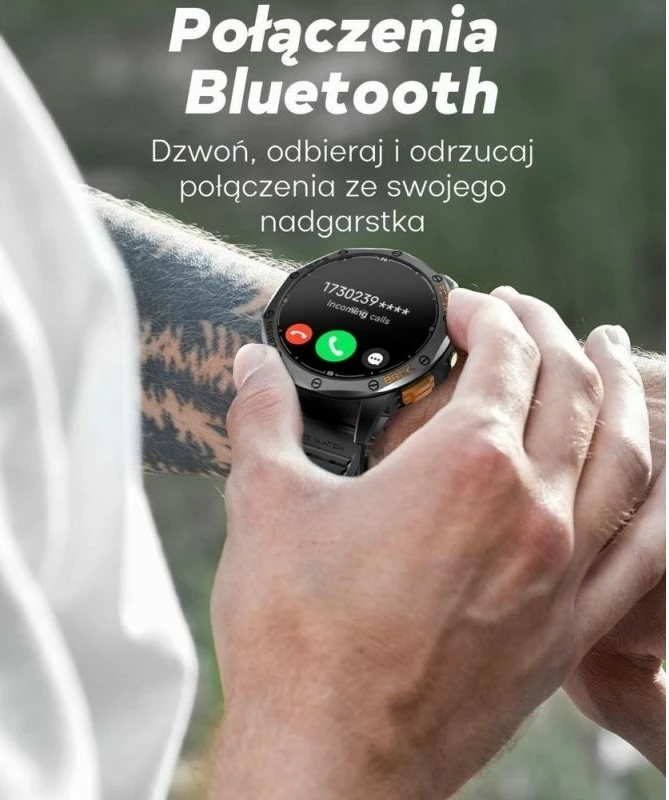 Smartwatch për meshkuj Gravity, rrip i zi dhe i kaltër