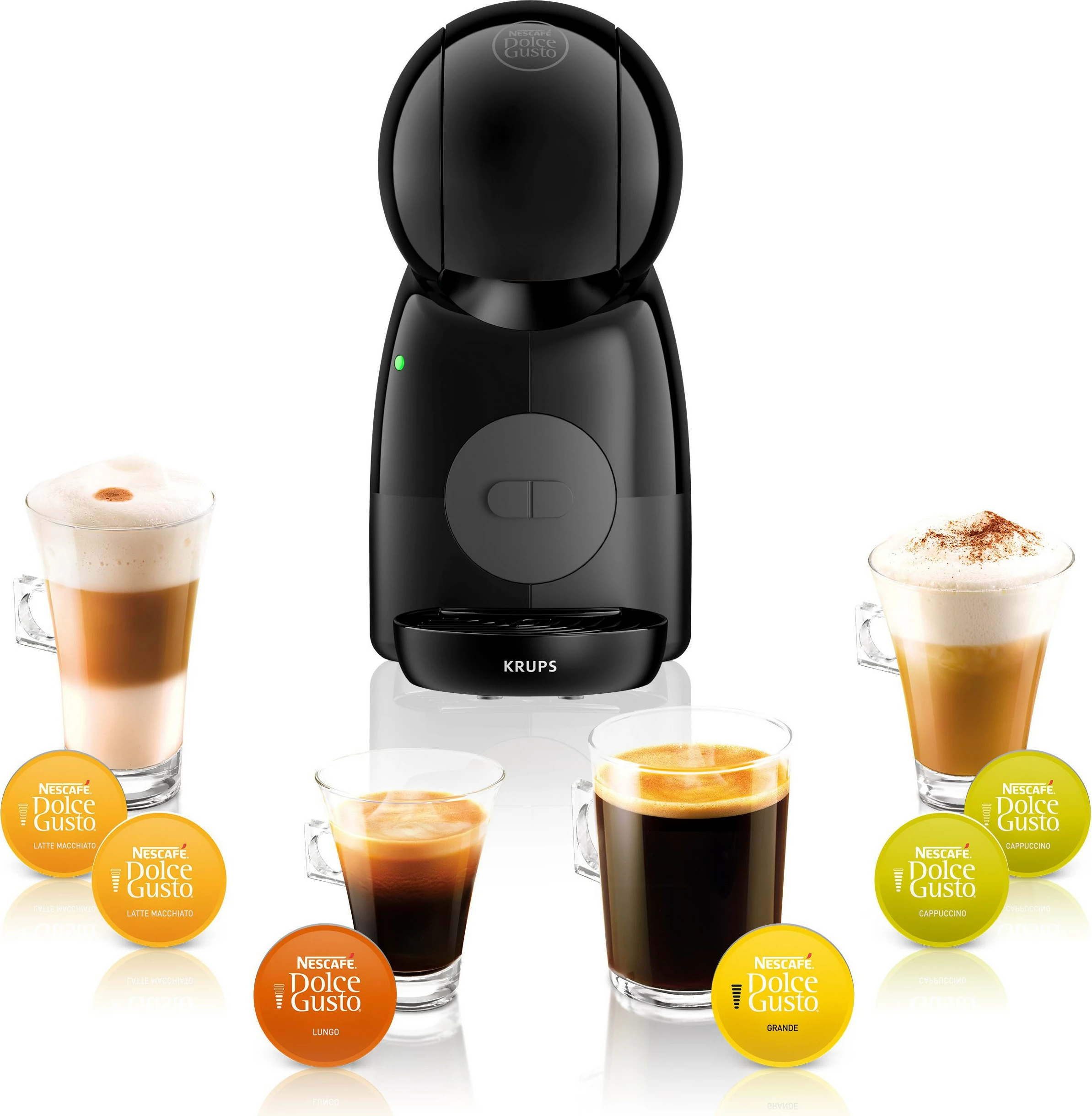 Aparat kafeje Krups Dolce Gusto Piccolo XS KP 1A3B, manual, kapsula, 0.8L, e zezë