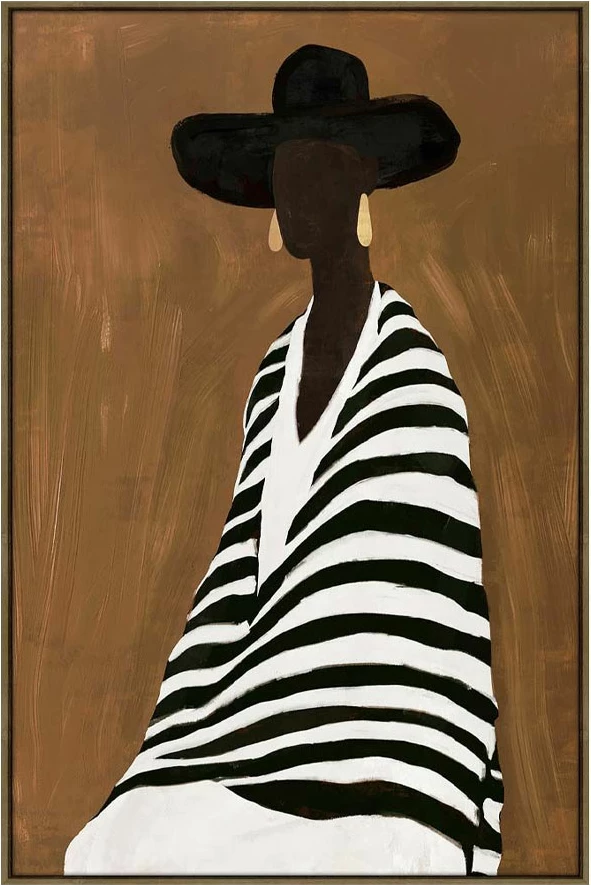 Pikturë dekorative me kornizë, Elegancë e përjetshme, kanavacë, kafe-bezhë-e zezë, 80x120x4 cm