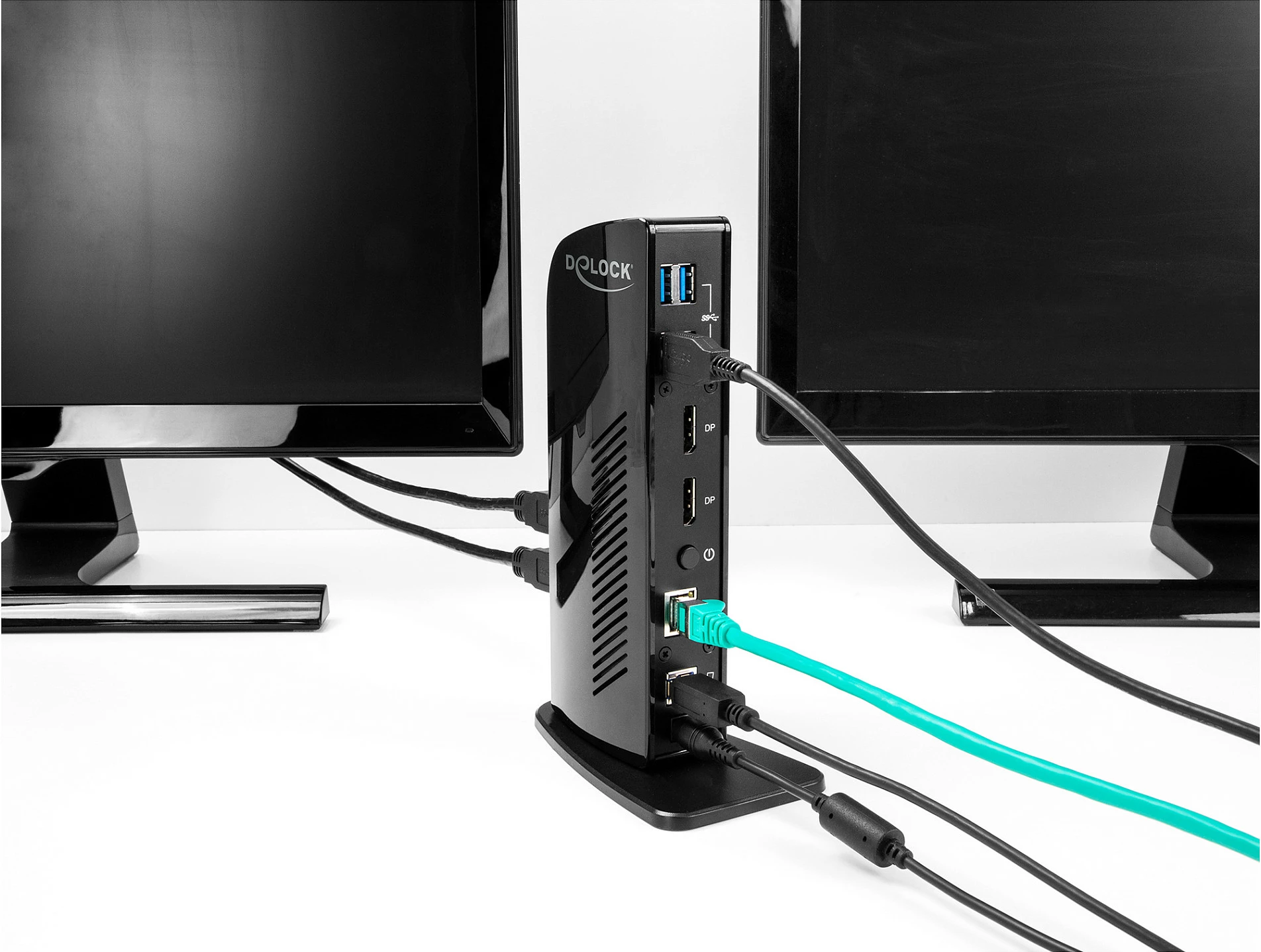 Docking station DeLOCK DisplayLink, 2x DisplayPort 4K, USB 3.2, LAN, Audio, e zezë