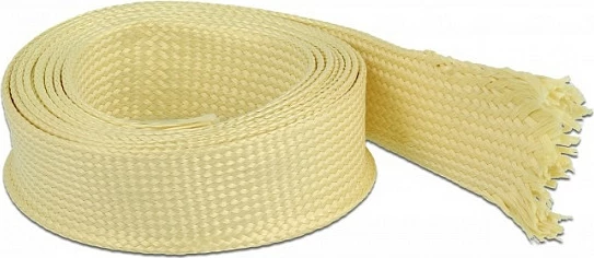 Mbështjellës i thurur për kabllo DeLOCK, aramid, 2 m x 25 mm, -170–250°C, i verdhë