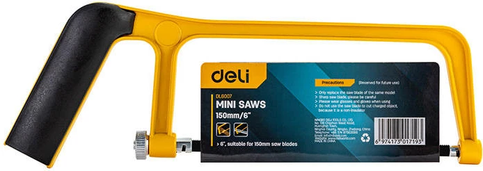 Sharrë dore mini Deli Tools EDL6007, 150mm, e verdhë