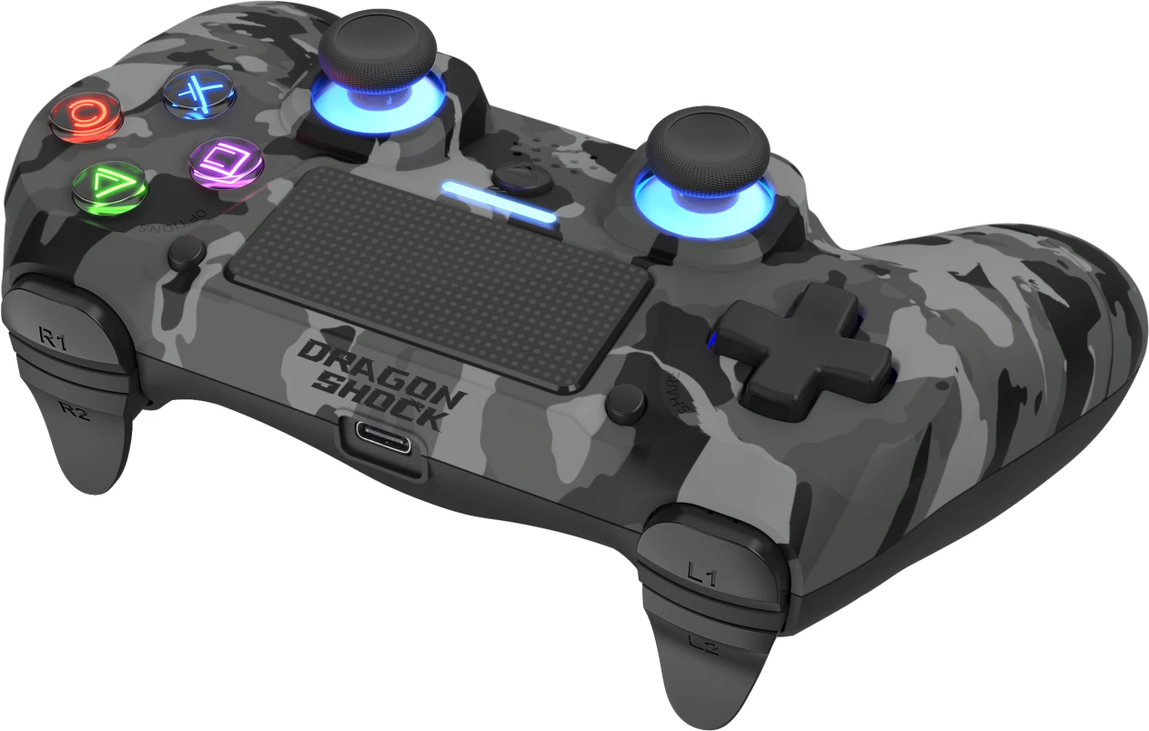 Kontroller wireless DragonShock MIZAR+ për PS4/PC/Mobile, Hall-Effect, gri camo