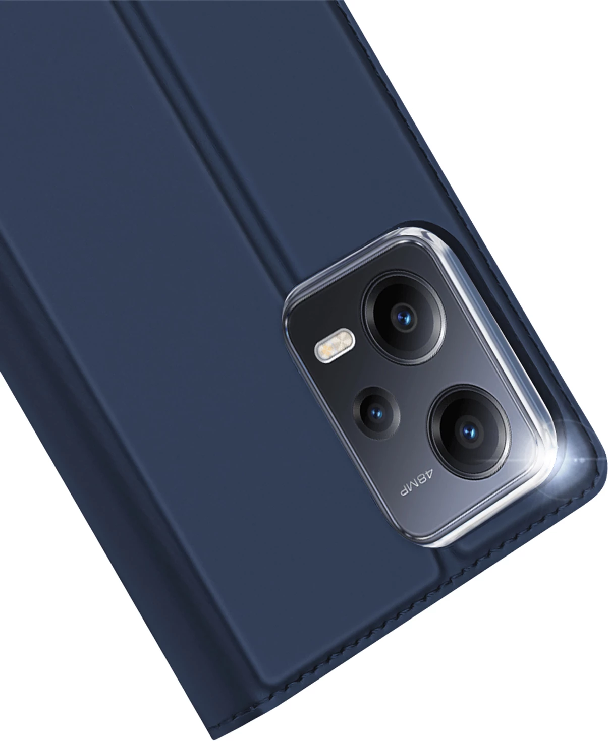 Mbështjellës Dux Ducis Skin Pro për Xiaomi Redmi Note 12 Pro+, me kapak, xhep për kartelë, funksion stand, kaltër