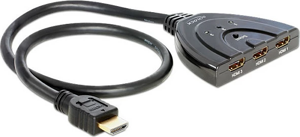 Switch HDMI DeLOCK 87619, 3x HDMI IN / 1x HDMI OUT, 0.6 m, i zi