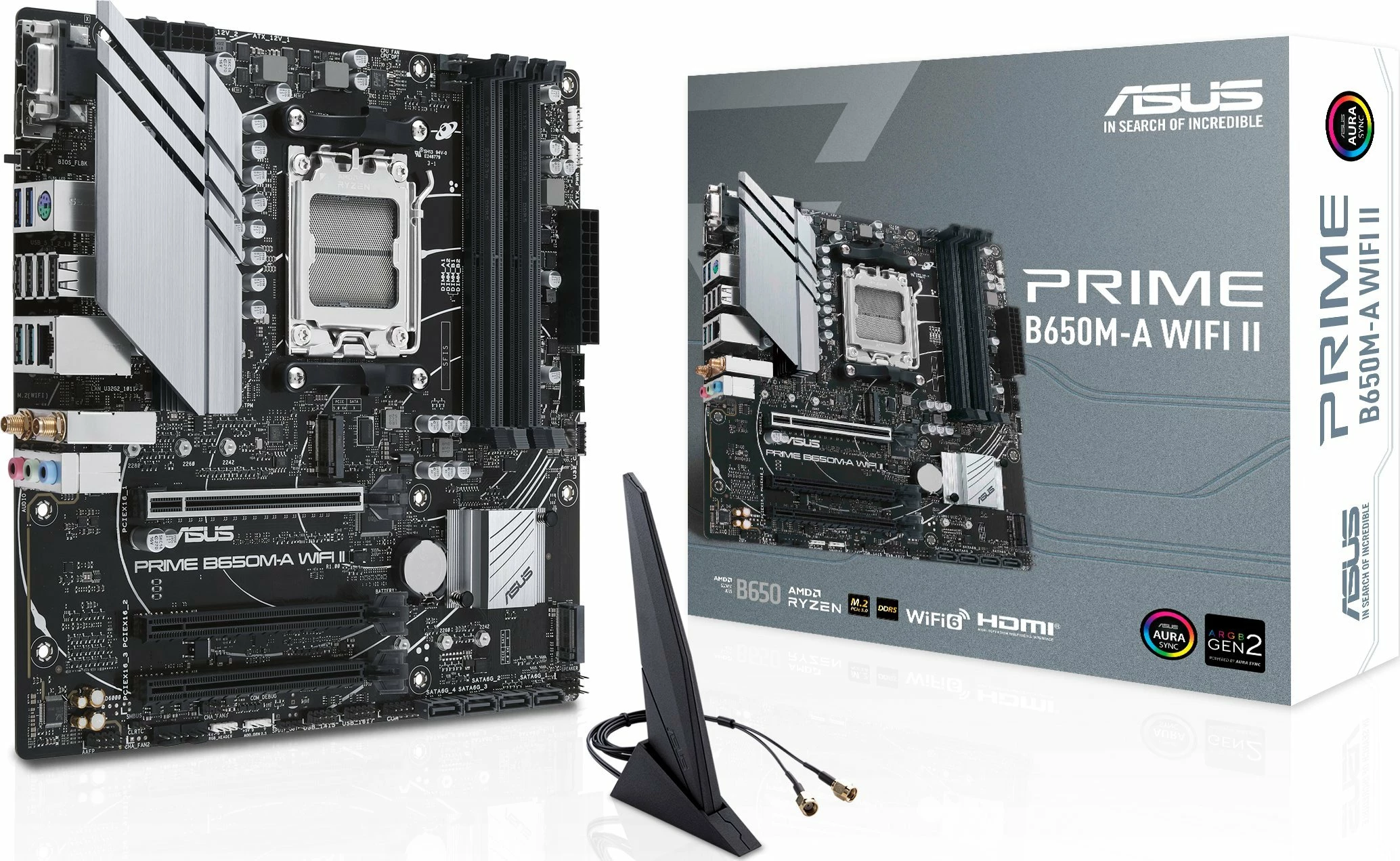Pllakë amë Asus PRIME B650M-A WIFI II, Micro ATX, DDR5 deri 128GB, Wi‑Fi 6 + Bluetooth