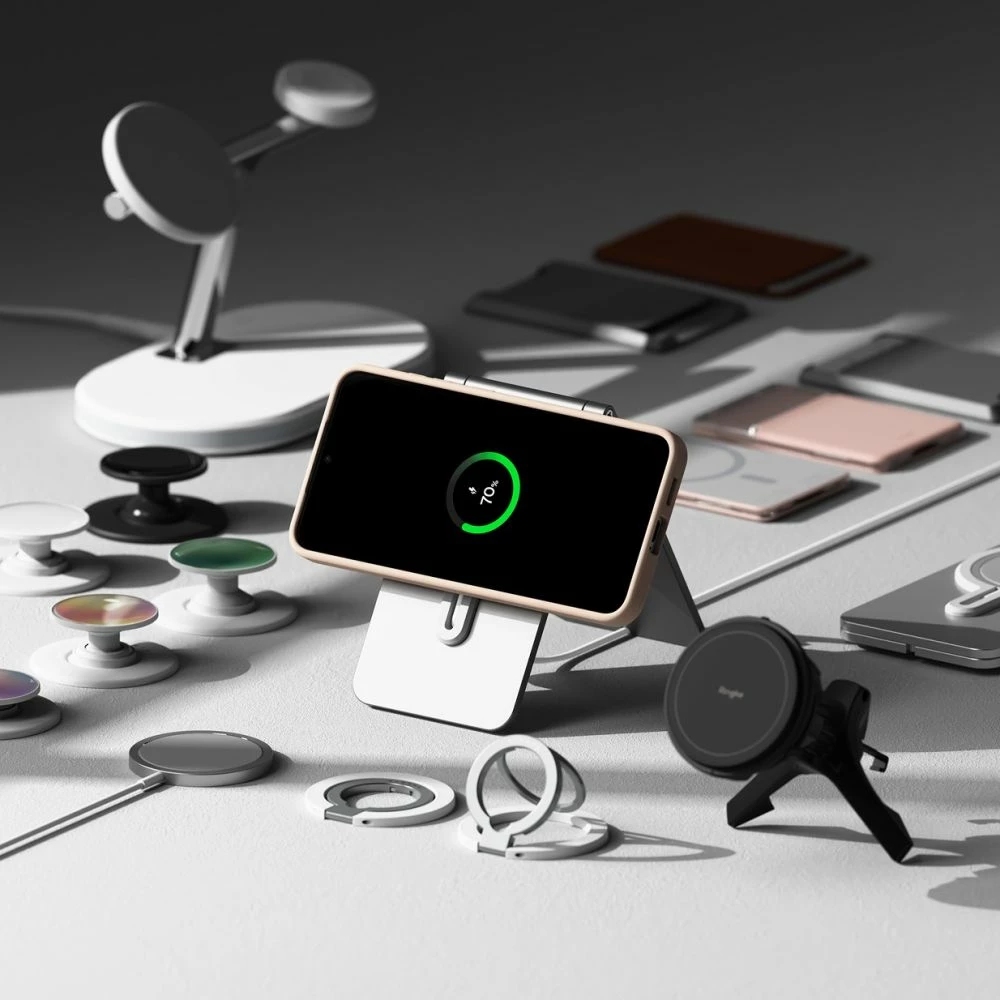 Mbështjellës Ringke Silicone MagSafe për Samsung Galaxy S25, Rozë