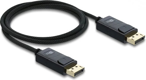Kabllo DisplayPort DeLOCK DP 2.1, 1 m, 16K 60Hz, 80 Gbps, e zezë