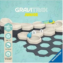Set lodrash GraviTrax Junior Starter-Set S Start & Run Ravensburger, 36 pjesë, për fëmijë 3-7 vjeç