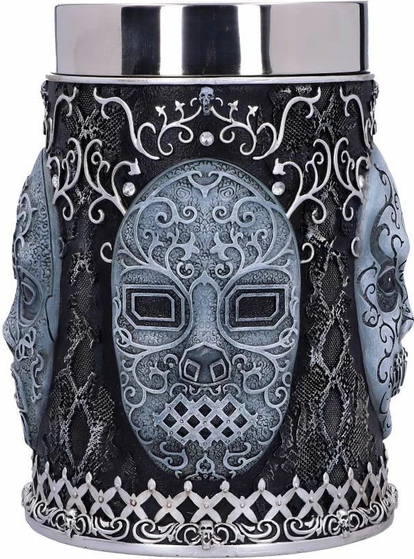 Krigllë koleksionuese NEMESIS NOW Harry Potter Death Eater, rezinë/çelik inox, insert i heqshëm, e zezë/gri
