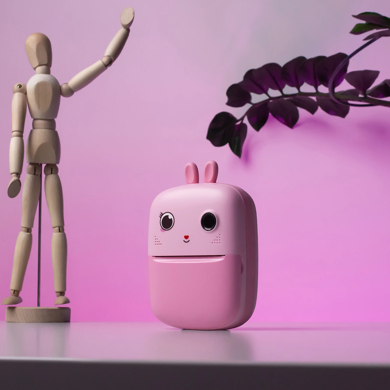 Printer termik mini për fëmijë Hurtel HURC10R me kamerë dhe video, Rozë