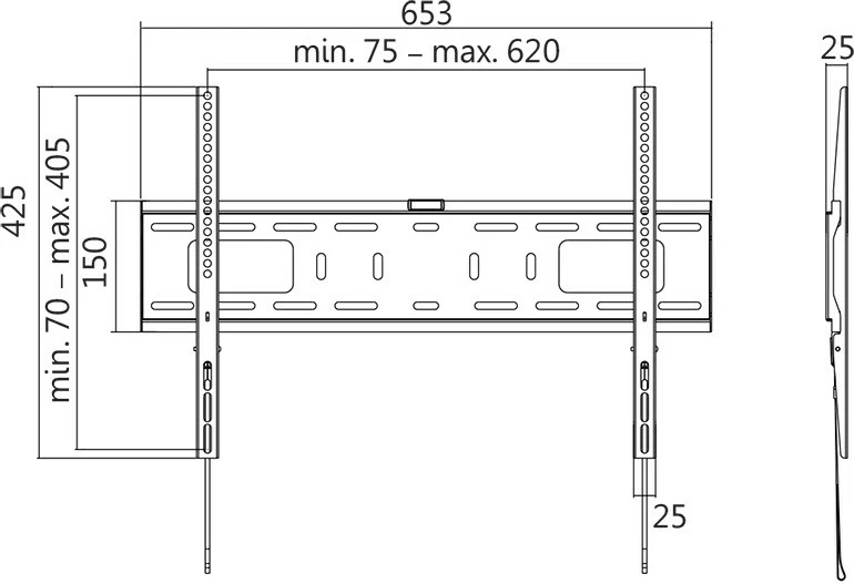 Mbajtës muri për TV LogiLink BP0017, 37-70 inç, VESA, deri 50kg, i zi