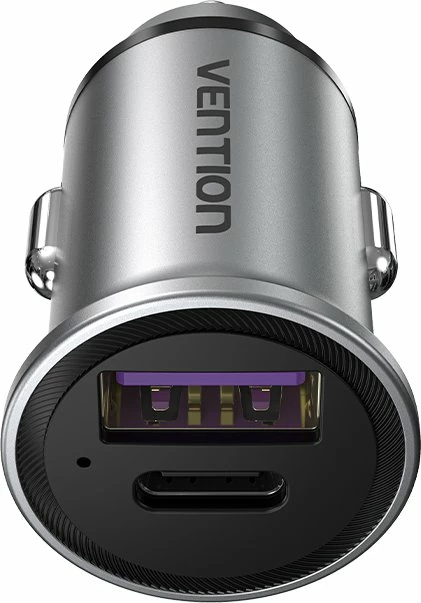 Karikues veture Vention FFFH0 30W PD/QC, 1x USB-A + 1x USB-C, 5A, gri