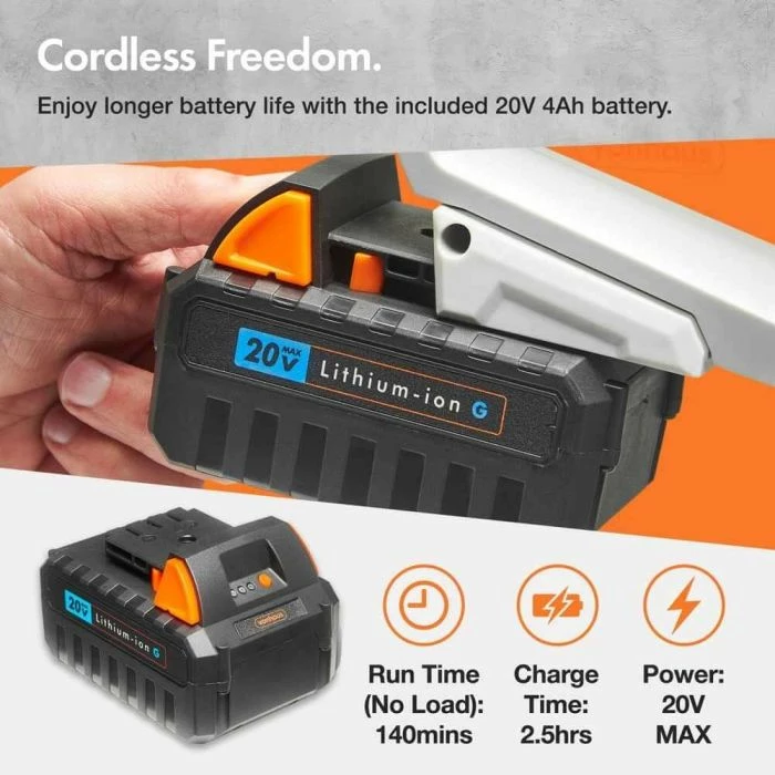Bateri VONHAUS G Series MPN 3500385, Lithium-Ion 20V 4Ah, e zezë/portokalli