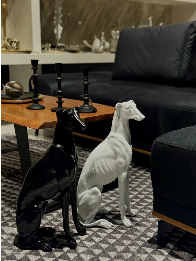 Dekor qeni IBIZAN, polirezine, ngjyrë e zezë me shkëlqim, 16x2x22cm