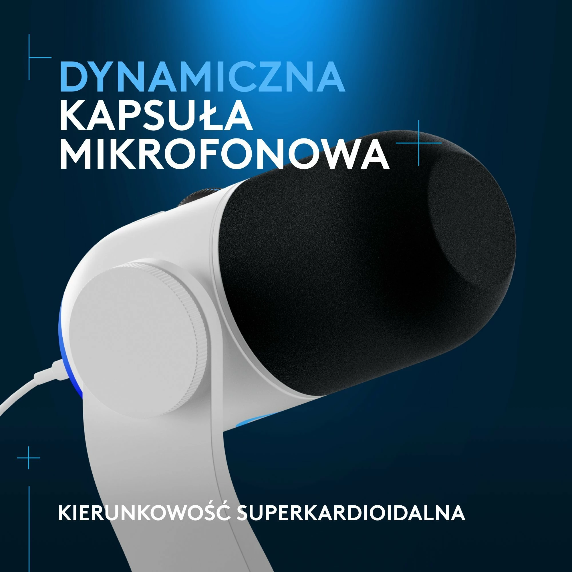 Mikrofon Logitech G Yeti GX 988-000576 USB/USB-C dinamik superkardioid me RGB i bardhë