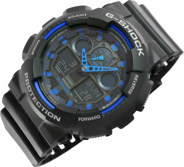 Orë dore për meshkuj Casio G-Shock, zi e kaltër