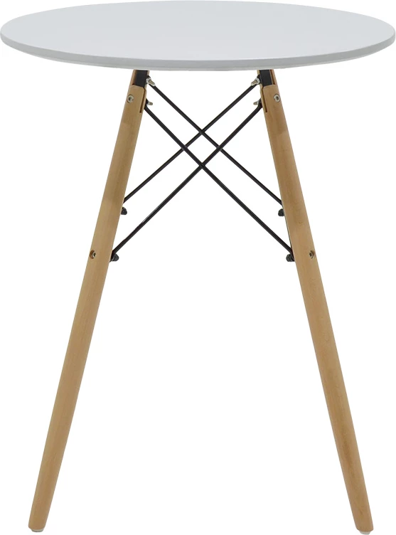 Tavolinë Julita, MDF e bardhë, dru fagu natyral, 60x73cm