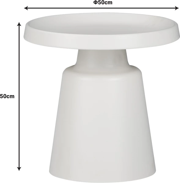 Set tavolinash kafeje Ginoze, metal i bardhë, 2 copë