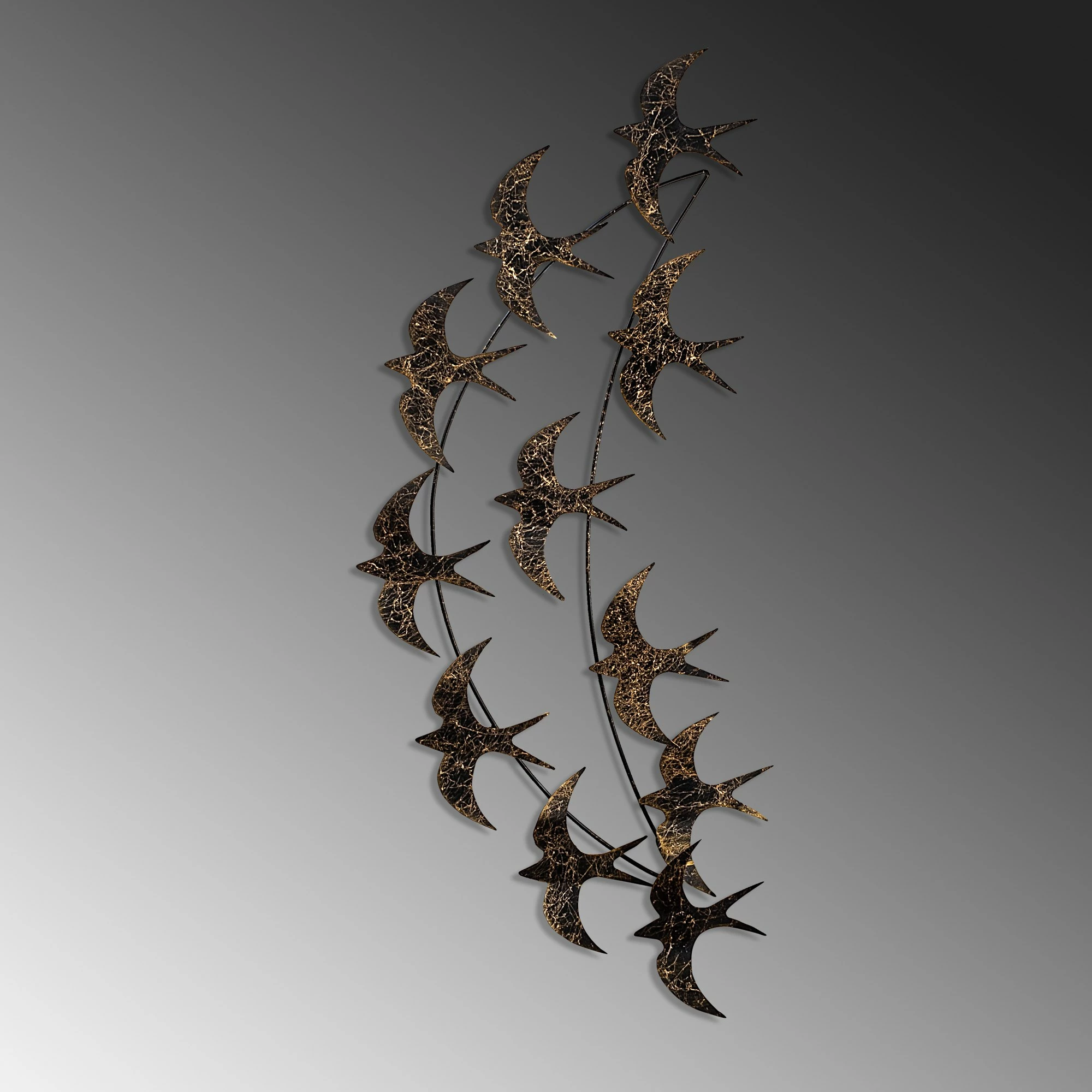 Aksesor dekorativ metalik për mur, Wallity, Flight 3, shumëngjyrësh, 50x100x5cm