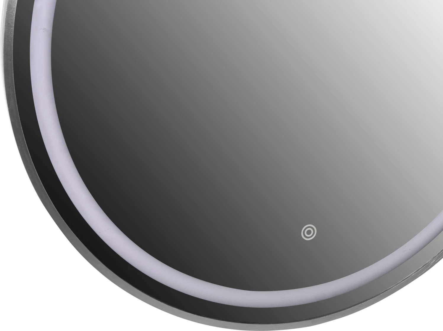 Pasqyrë muri e rrumbullakët FH9580.40, alumini gri me LED, Φ60x3 cm