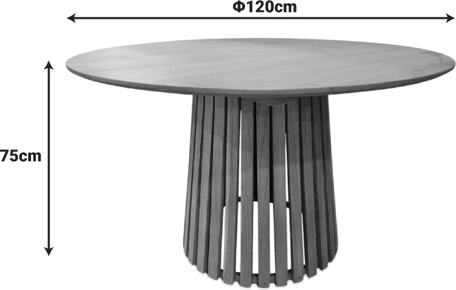 Tavolinë rrumbullake prej druri mindi, ngjyrë natyrale, Kenda I, 120x75cm