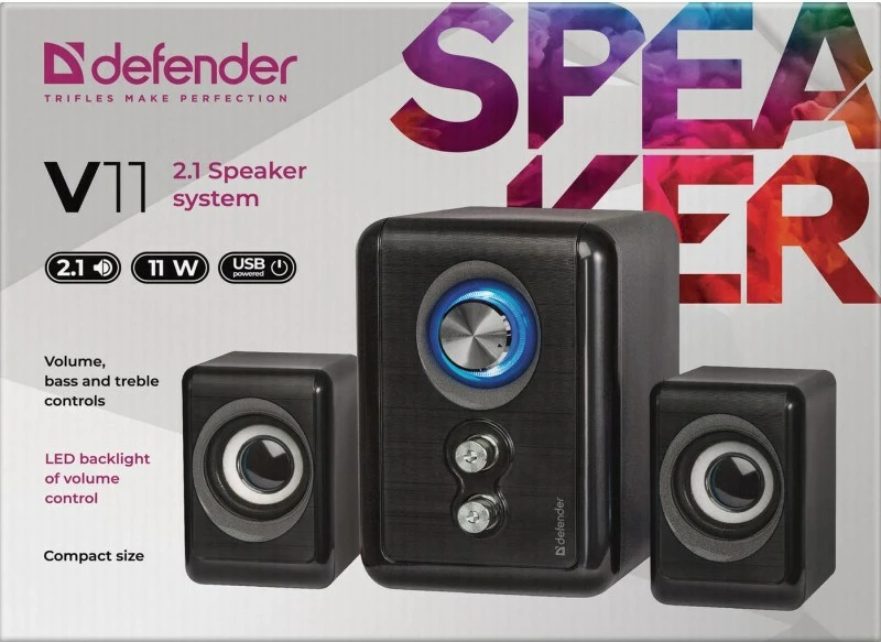 Altoparlantë kompjuteri Defender V11, të zi