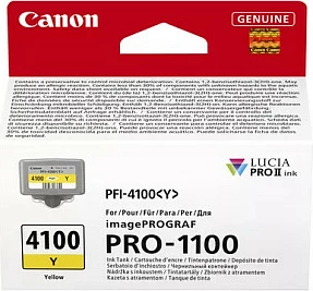 Kartrixh boje Canon LUCIA PRO II PFI-4100Y, për imagePROGRAF PRO-1100, 320 faqe, e verdhë