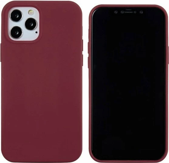 Mbështjellës ONASI 13392 Liquid Silicone për iPhone 13 Pro Max, e kuqe bordo