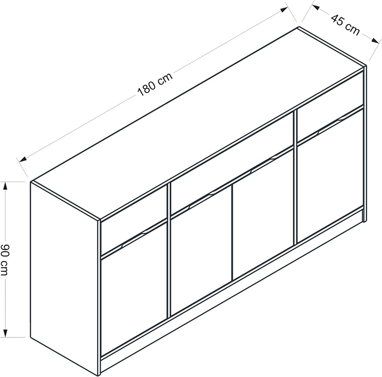 Konsol Skye Decor, Elina, ngjyrë arrë dhe antracit, 180x90x45cm