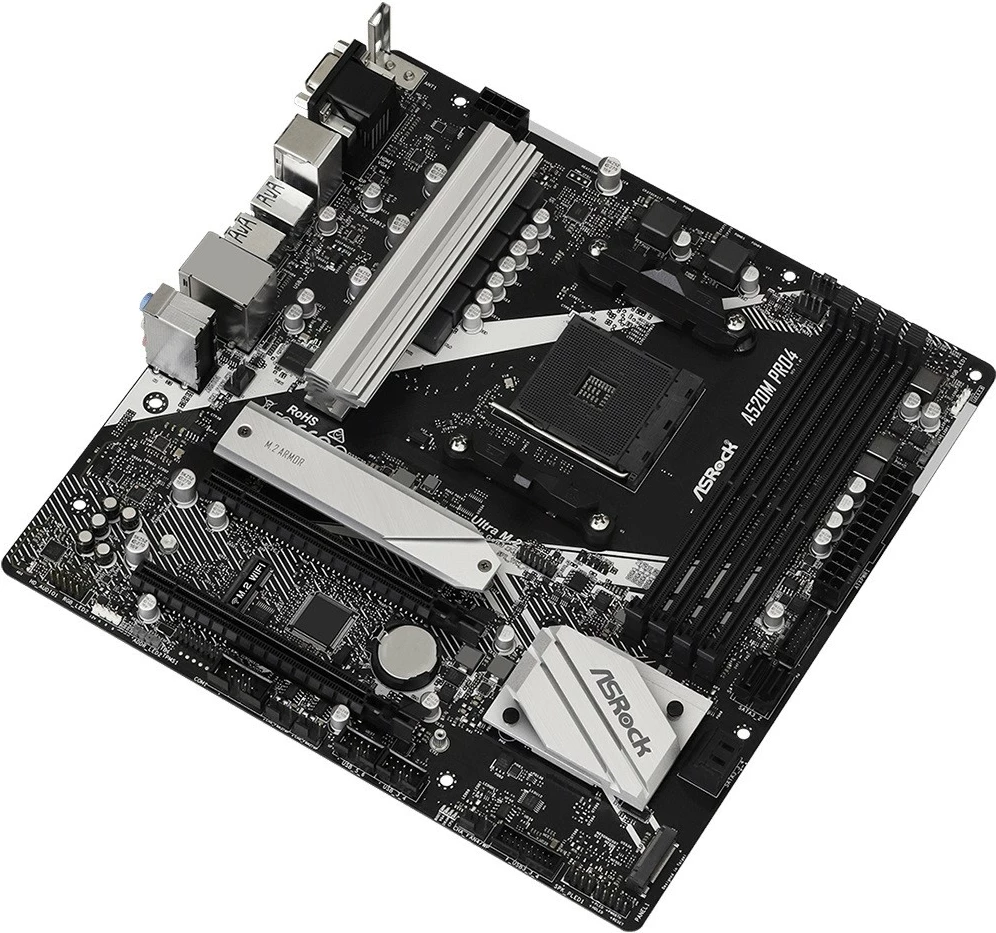 Pllakë amë ASRock A520M Pro4 AM4 4x DDR4 HDMI/DP/VGA M.2 micro ATX