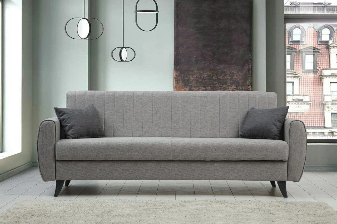 Divan 3-vendësh, shtrat, Atelier del Sofa, Alkon, ngjyrë gri e çelët