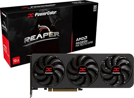 Kartë grafike PowerColor Reaper RX 9070 GRE, 12GB GDDR6, PCIe 5.0, 3x DisplayPort, HDMI, e zezë/kuqe