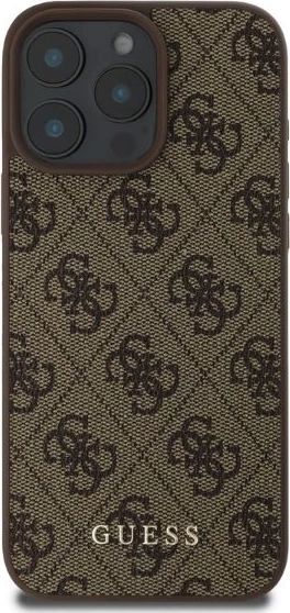 Mbështjellës Guess 4G Classic për iPhone 16 Pro, Kafe