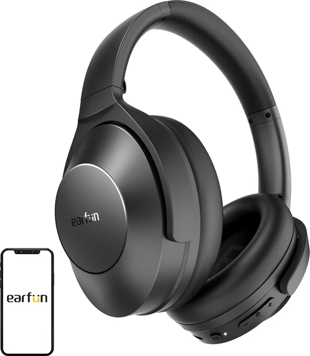 Kufje wireless Earfun Wave Life HP201, mbi vesh, Hi-Res Audio, ANC, e zezë