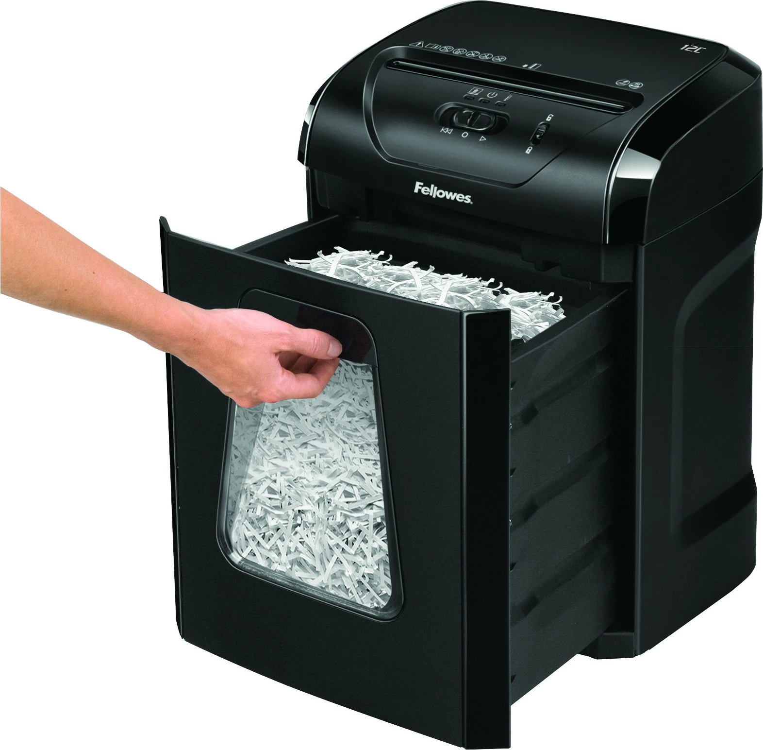 Shredder Fellowes Powershred 12C, Cross shredding, 19 L, 22.5 cm, e zezë