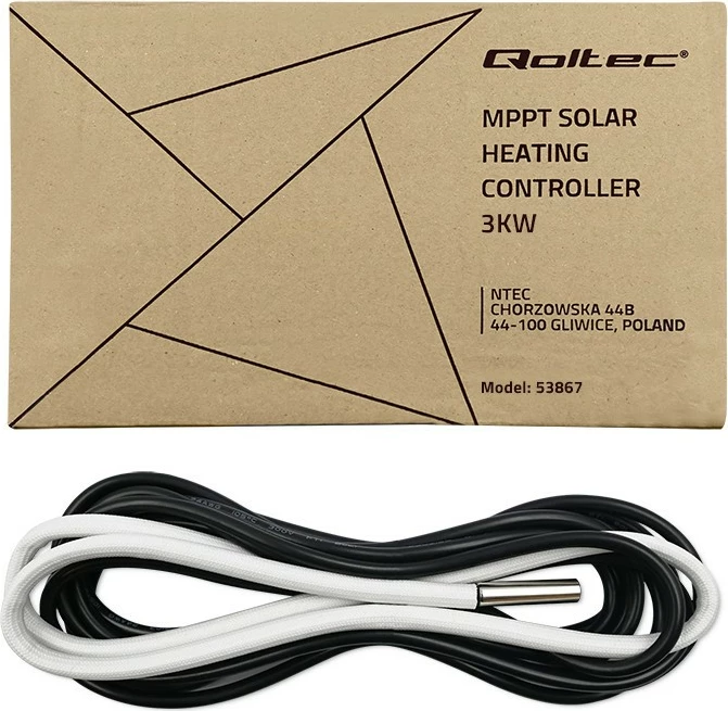 Inverter solar Qoltec 53867, 3kW/4kW, MPPT, BYPASS, LCD, Wi-Fi, Bardhë