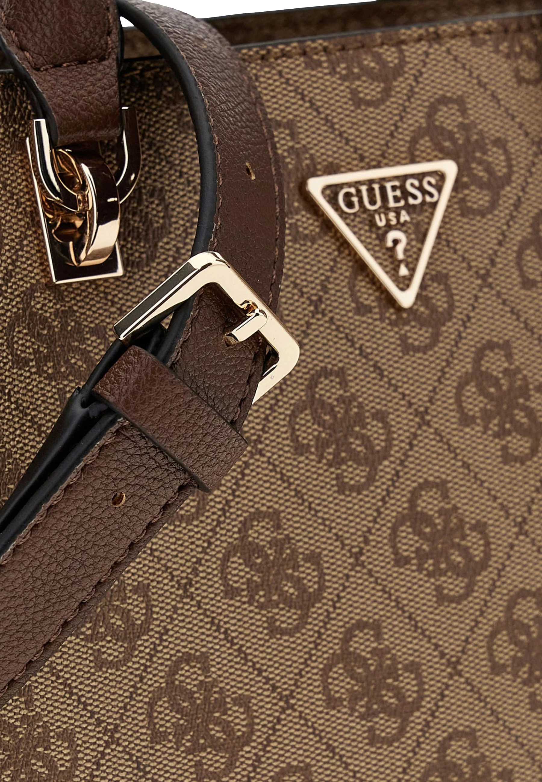 Çantë krahu për femra Guess Noelle II SML HWBG96 72050, kafe