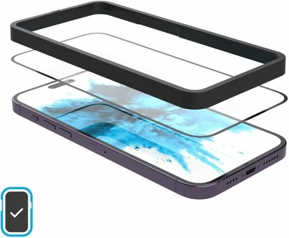 Xham i temperuar mbrojtës ekrani Fixed FIXGFADA-1600-BK Full Cover 2.5D për Apple iPhone 17, i zi, set 2 copë