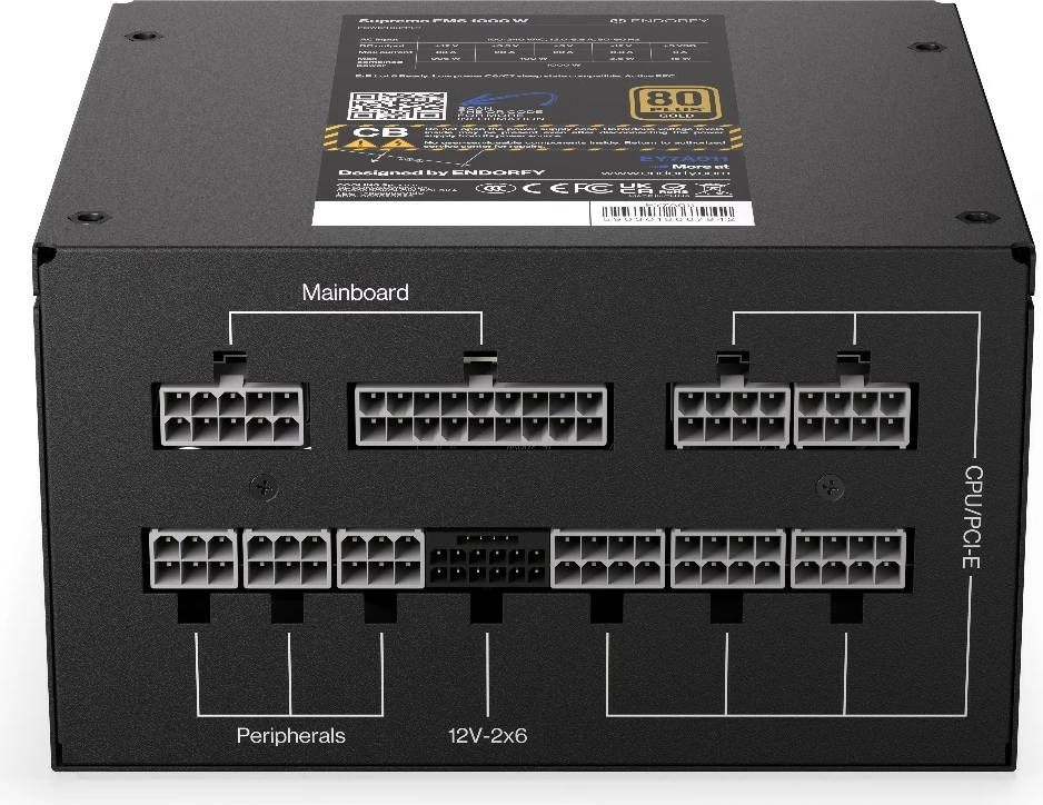 Kasë furnizimi Endorfy Supremo FM6 Gold 1000W, modular, 80 PLUS Gold, e zezë