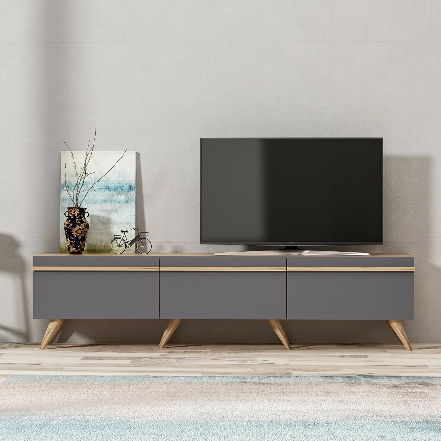 Komodë TV Hanah Home, Amsterdam, ngjyrë antracit