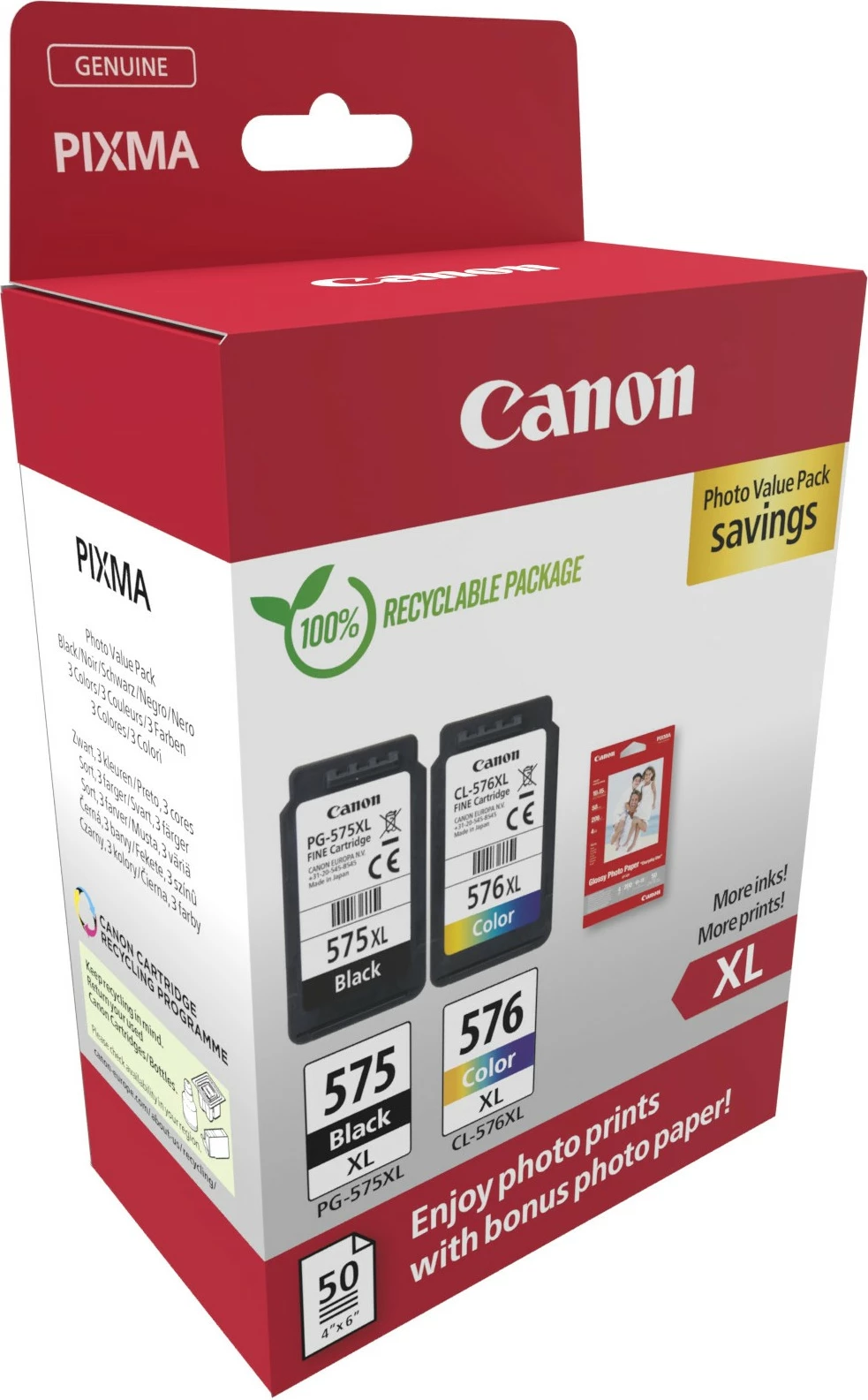 Toner Canon 5437C006, High (XL) Yield, Black, Cyan, Magenta, Yellow, 2 pc(s), Value pack