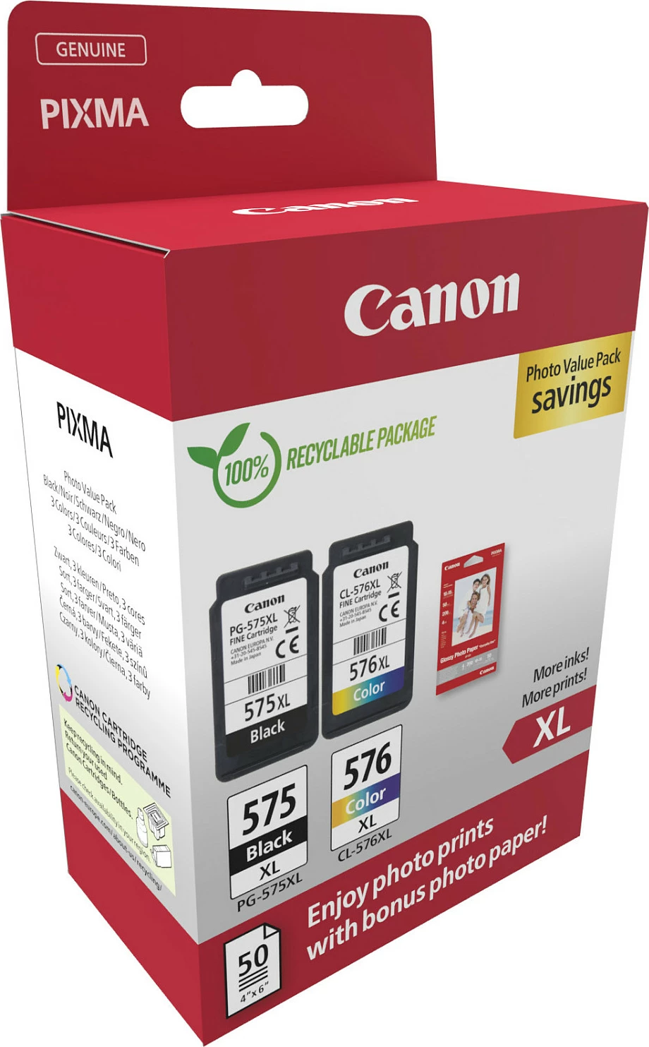 Toner Canon 5437C006, High (XL) Yield, Black, Cyan, Magenta, Yellow, 2 pc(s), Value pack