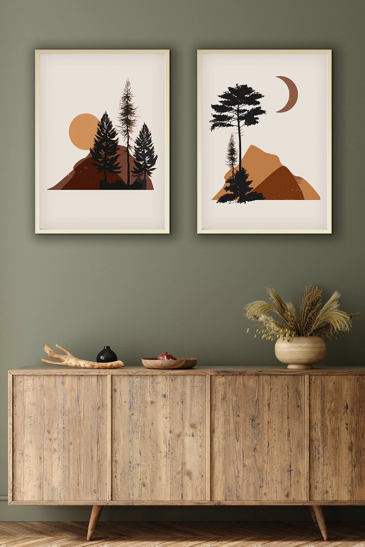 Pikturë dekorative me kornizë, MDF, 2 copë, Wallity, Huhu153, 70x50cm