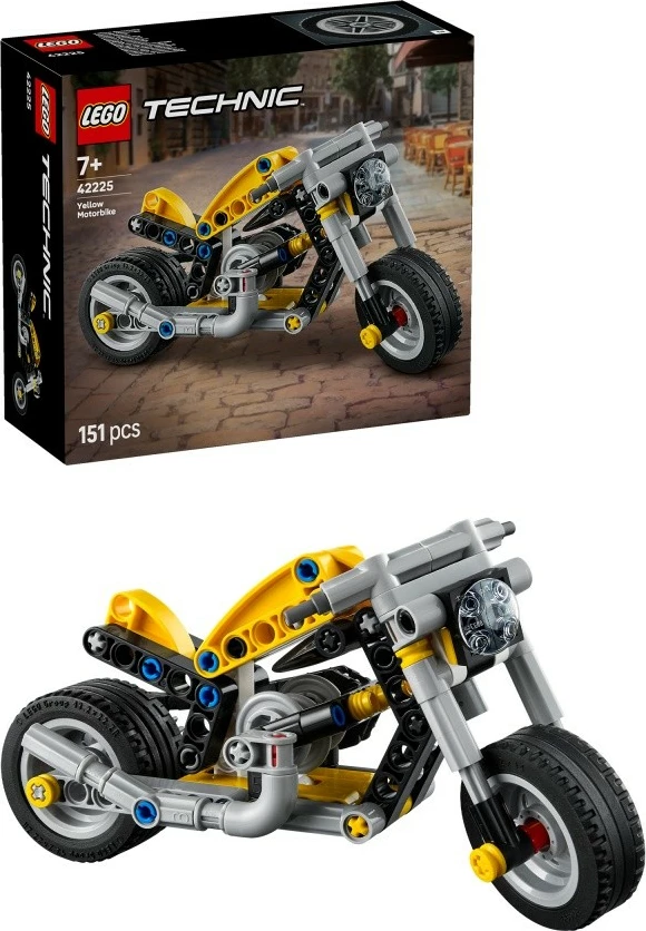 Set ndërtimi LEGO Technic 42225 Yellow Motorcycle, 151 pjesë, 7+, e verdhë