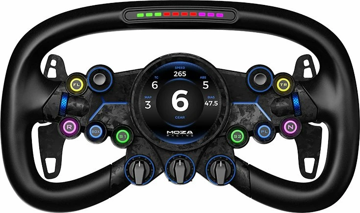 Timon garash MOZA Racing Vision GS RS064, 310 mm, ekran 2.85\", 19 butona, pa kabllo, i zi