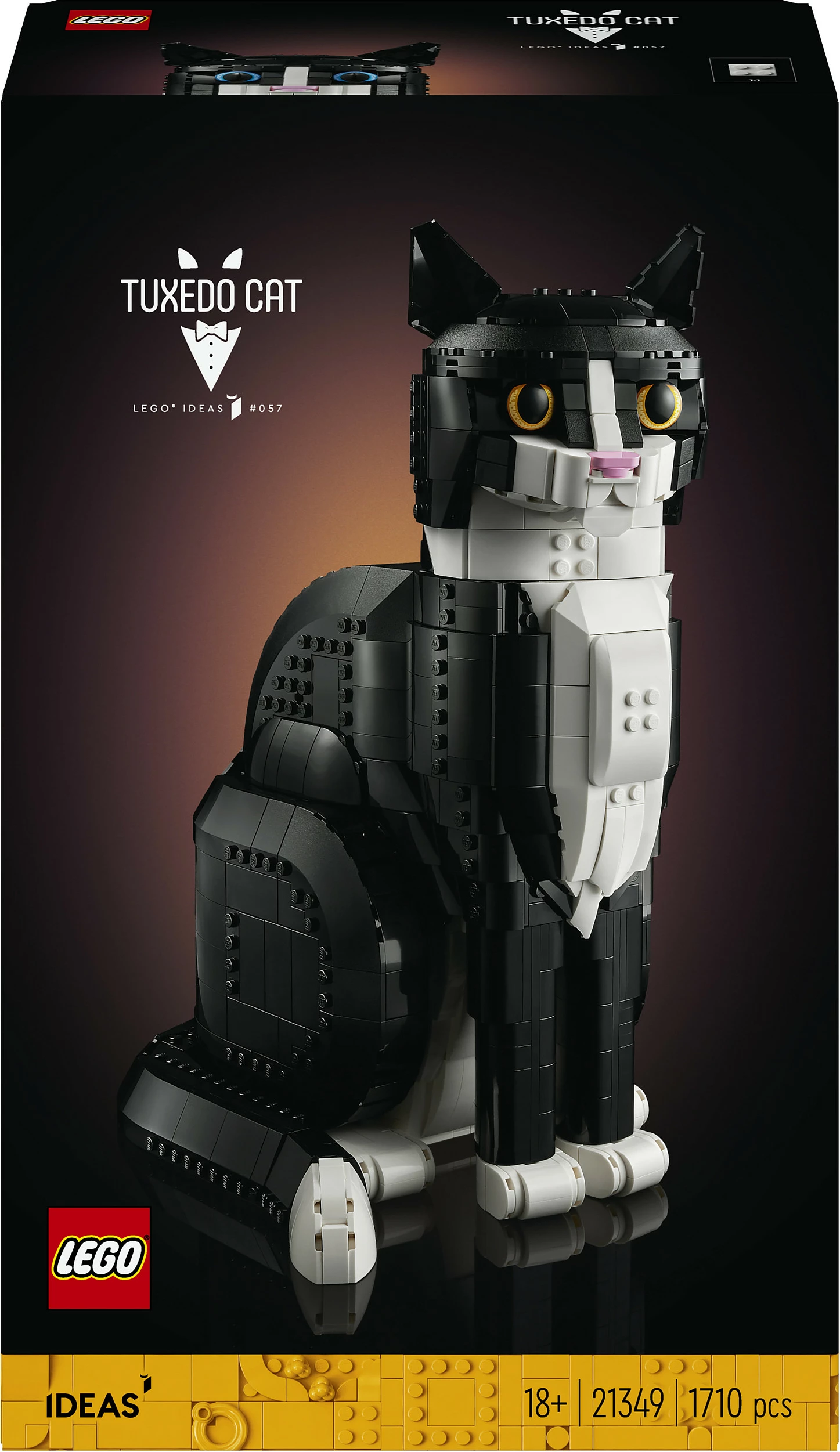 Set ndërtimi LEGO Ideas Tuxedo Cat 21349, 1710 pjesë, 18+, zi/bardhë