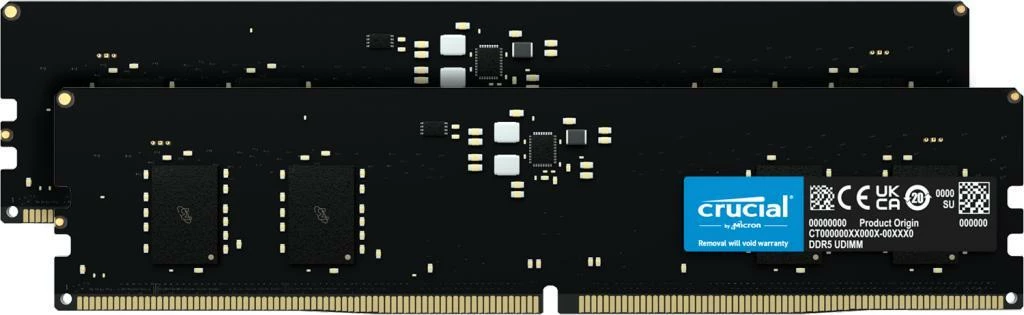 RAM Memorje Crucial CT2K16G48C40U5 DDR5 32GB (2x16GB) 4800MHz CL40 UDIMM, e zezë