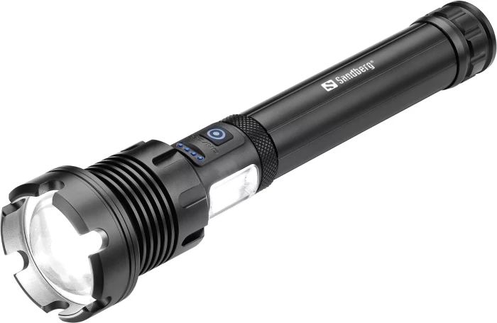 Llambë dore + powerbank SANDBERG Survivor 7-in-1 Torch Powerbank 10000 10,000 mAh 1000 lm, e zezë, set 4 pjesë