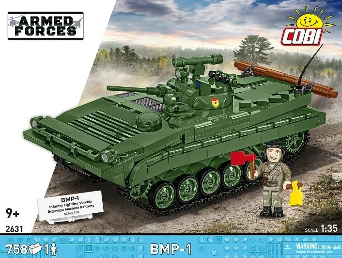 Set blloqe ndërtimi, COBI, BMP-1 2631, 758 pjesë, shkallë 1:35, jeshile